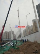 河南電網(wǎng)培訓中心膜結構晴雨棚項目B區(qū)立柱安裝完畢