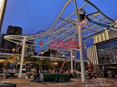 長沙圭塘海綿示范公園建設(shè)項目ETFE膜結(jié)構(gòu)工程進(jìn)入二次鋼構(gòu)施工階段